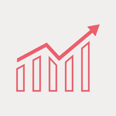 Grafik grafik ikon vektörü. Büyüme simgesi simgesi.