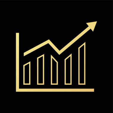 Grafik grafik ikon vektörü. Büyüme simgesi simgesi.