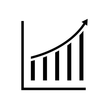 Düz grafik şeması simgesi vektör illüstrasyonu.