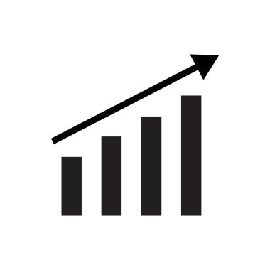 Düz grafik şeması simgesi vektör illüstrasyonu.