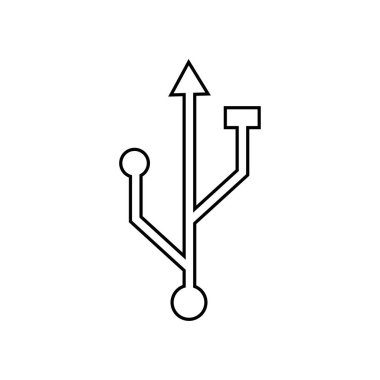 Düz USB simge vektörü illüstrasyonu.