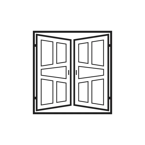 Drzwi Ikona Ilustracja Płaskie Wektor — Wektor stockowy