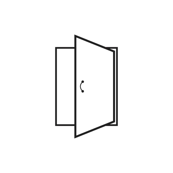 Platt Dörr Ikon Symbol Vektor Illustration — Stock vektor