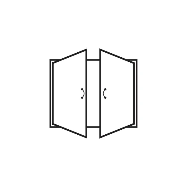 Flache Tür Icon Symbol Vektor Illustration — Stockvektor