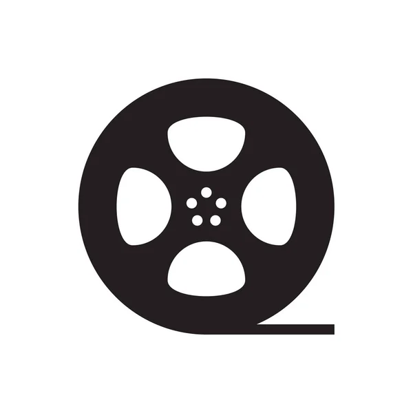 Düz Film Makarası Sembol Vektörü Illüstrasyonu — Stok Vektör