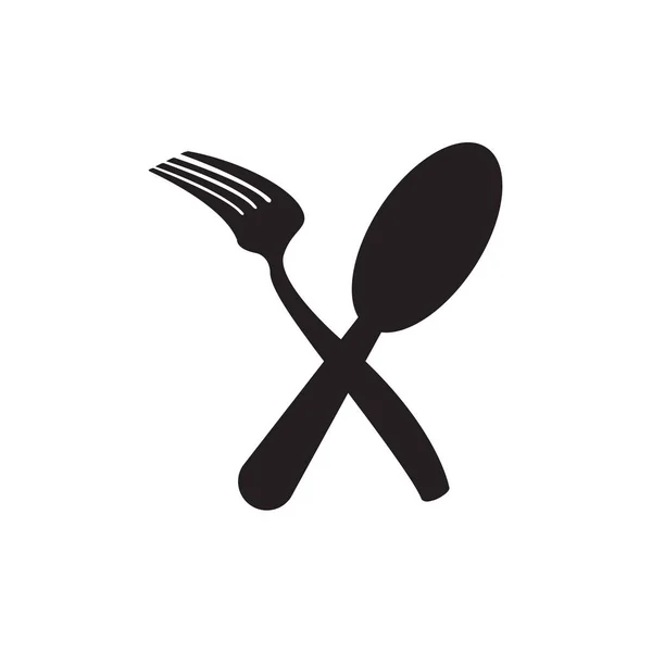 流行平面设计中的叉子和刀叉图标 — 图库矢量图片