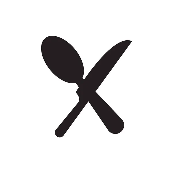 Flat Fork Knife Icon Symbol Vector Illustration — Stock Vector