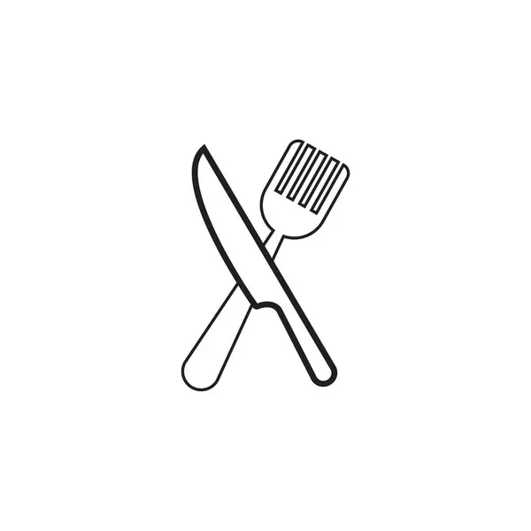 Flat Cutlery Icon Vector Simbol Ilustrație — Vector de stoc