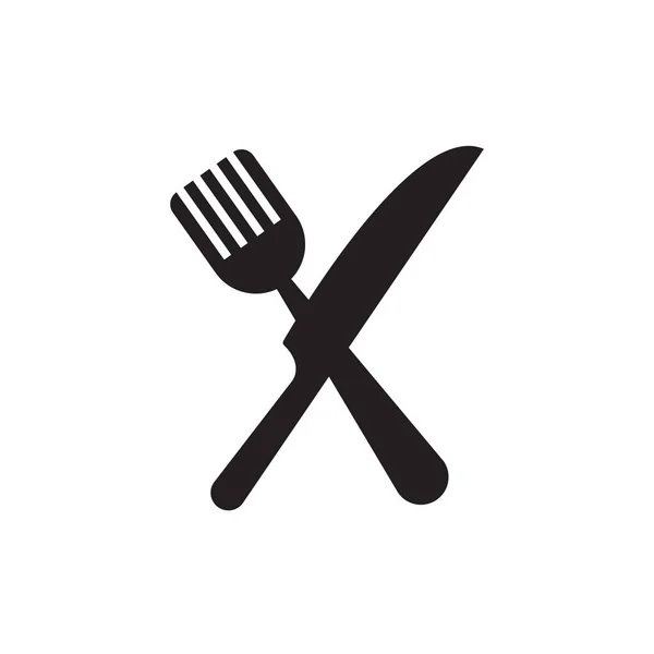 Іконка Вилки Ножа Плоскому Стилі Фоном — стоковий вектор