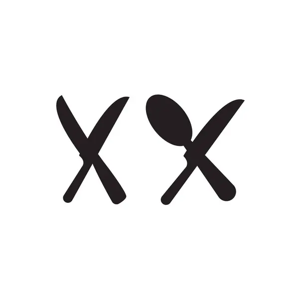 Flat Cutlery Icon Vector Simbol Ilustrație — Vector de stoc