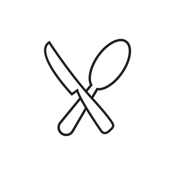 Flaches Besteck Symbol Symbol Vektor Illustration — Stockvektor