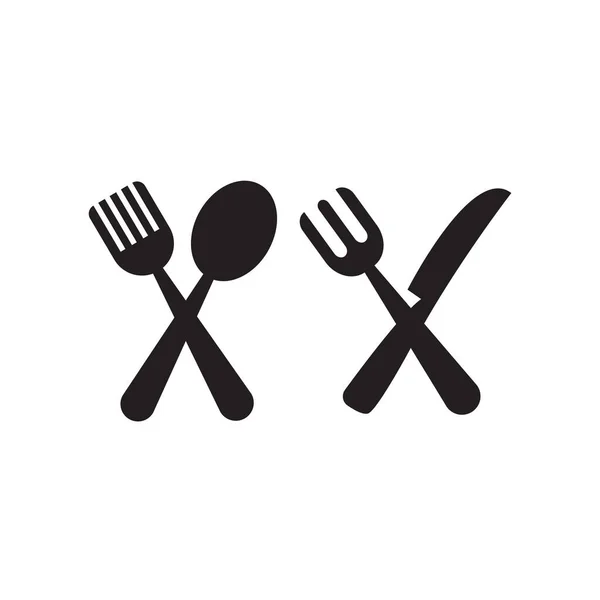 平面餐具图标符号矢量说明 — 图库矢量图片