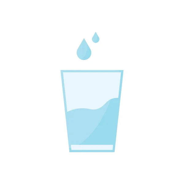 Platt Glas Vatten Ikon Symbol Vektor Illustration — Stock vektor