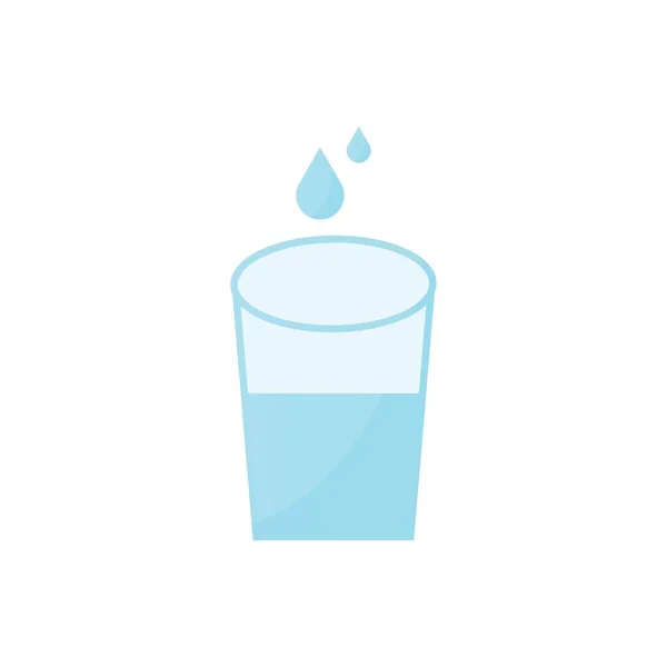 Glas Van Water Pictogram Vlakke Vector Illustratie — Stockvector