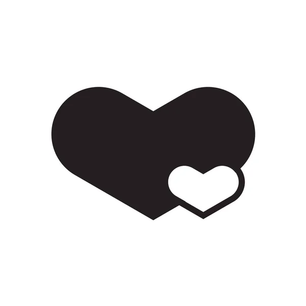 Heart Icon Trendy Flat Design — Stock Vector