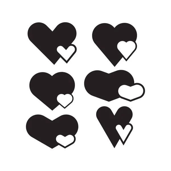 Herz Symbol Flachen Stil Mit Hintergrund — Stockvektor