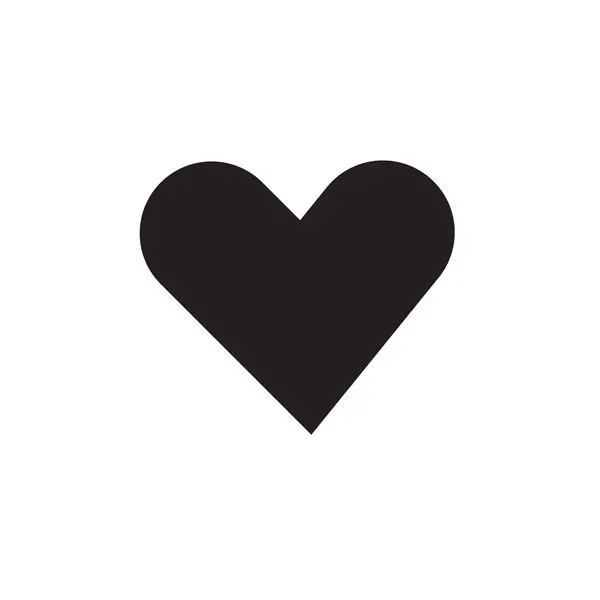 Platt Hjärta Symbol Vektor Illustration — Stock vektor