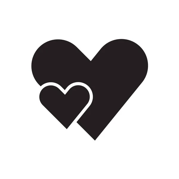 Platt Hjärta Symbol Vektor Illustration — Stock vektor