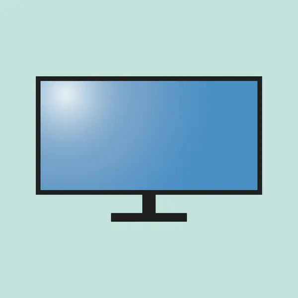 Flat Monitor Icon Symbol Vector Illustration — Stock Vector