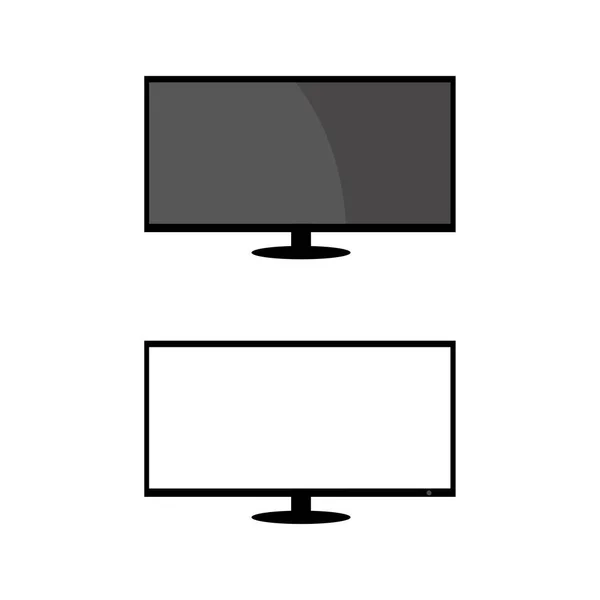 Flat Monitor Icon Symbol Vector Illustration — Stock Vector