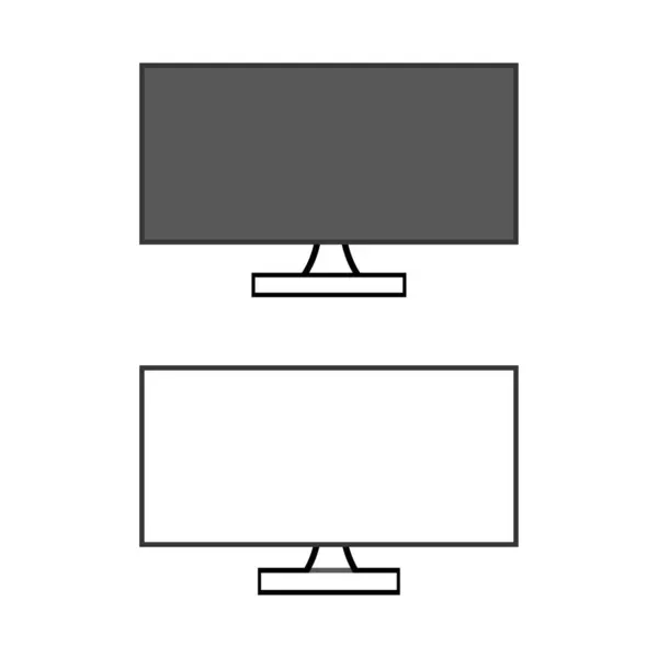 Ikona Monitoru Plochém Stylu Pozadím — Stockový vektor
