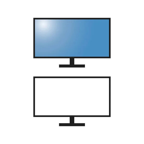 Ikona Monitora Modnej Płaskiej Konstrukcji — Wektor stockowy