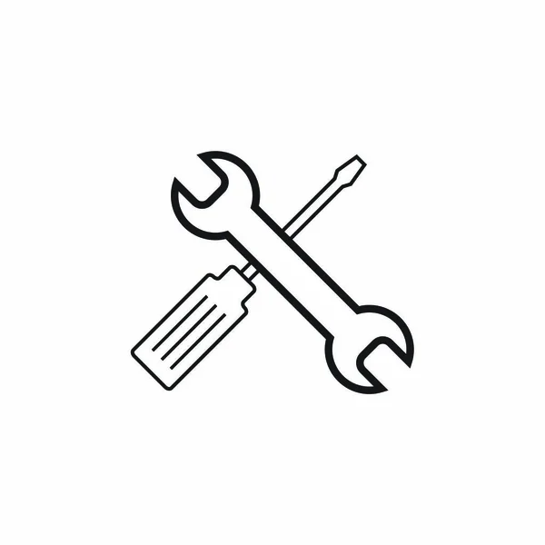 Flacher Schraubendreher Icon Set Symbolvektor Illustration — Stockvektor