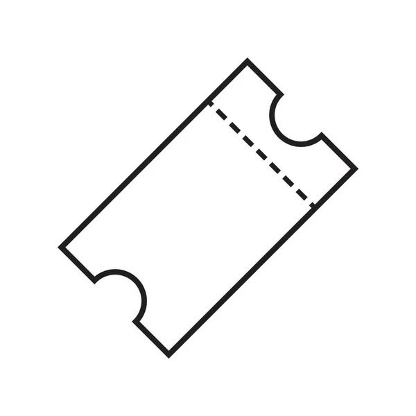 Platt Biljett Ikon Symbol Vektor Illustration — Stock vektor