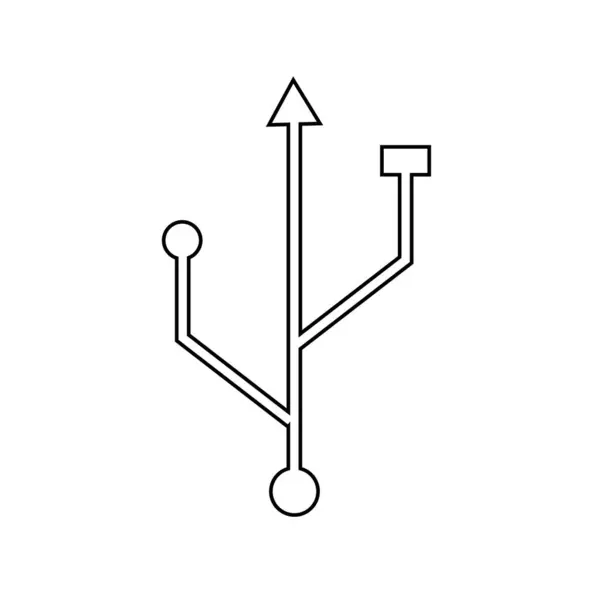 Icono Usb Diseño Plano Moda — Vector de stock