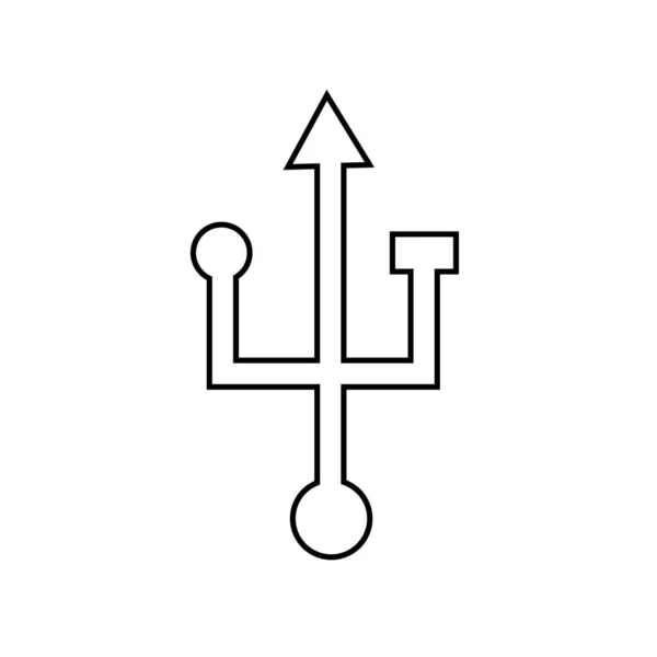 Lapos Usb Ikon Szimbólum Vektor Illusztráció — Stock Vector