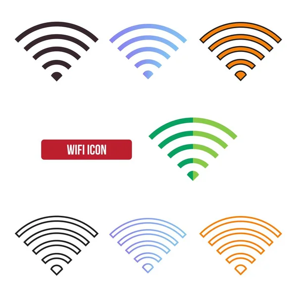 Flat Wifi Icon Set Symbolvektor Illustration — Stockvektor