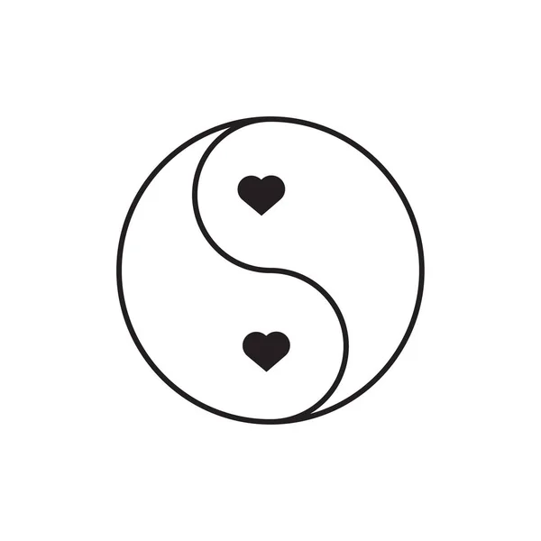 Vector Simboluri Simboluri Plată Ying Yang Ilustrație — Vector de stoc