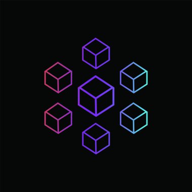 Düz blockchain simgesi vektör illüstrasyonu.