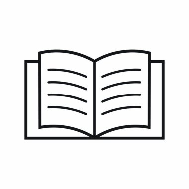 Kitap simgesi düz vektör çizimi.