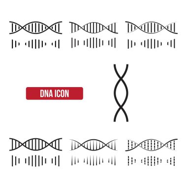 DNA siyah vektör simgesi. Basit kabartma sembolü.