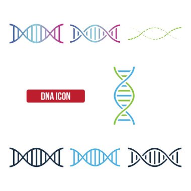 DNA siyah vektör simgesi. Basit kabartma sembolü.