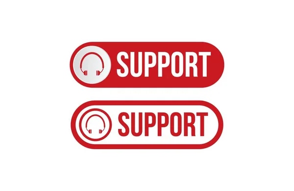 Ikona Wsparcia Wsparcie Dla Wektora Pieczęci Gumowej Pieczęci — Wektor stockowy