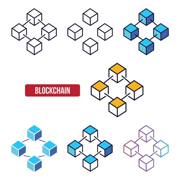 Blockchain simgesi düz vektör illüstrasyonu.