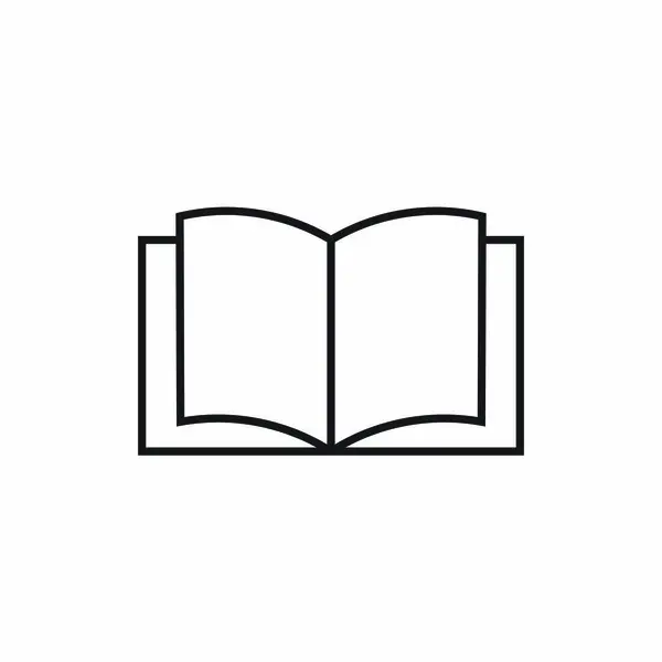 Kitap simgesi düz vektör çizimi.