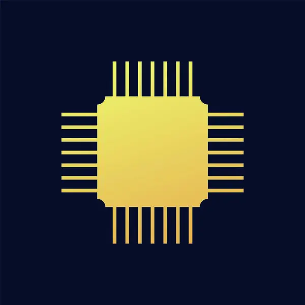 Flat Chip Icon Symbol Vektor Illustration — Stockvektor