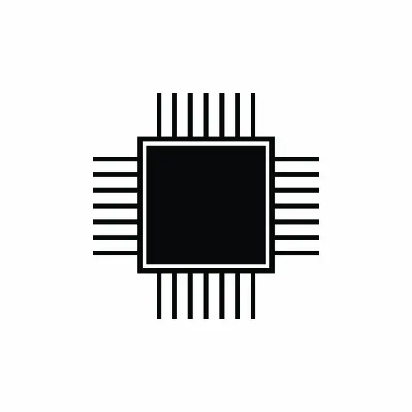 Flat Chip Icon Symbol Vector Illustration — Stock Vector
