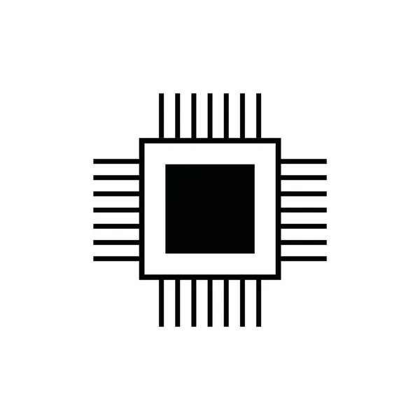 Illustration Vectorielle Symbole Icône Puce Plate — Image vectorielle