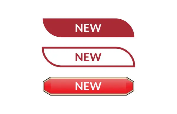 Novo Conjunto Banner Etiqueta Fita Vermelha Abrir Disponível Agora Assinar — Vetor de Stock