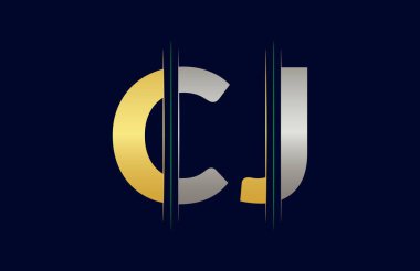 Soyut CJ harf logo tasarım şablonu. Vektör Logosu İllüstrasyonu.