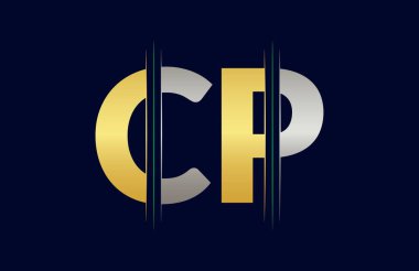 CP Harf Logo Şablonu Çizim Tasarımı.