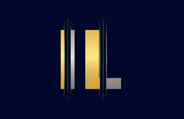 Soyut IL harf logo tasarım şablonu. Vektör Logosu İllüstrasyonu.
