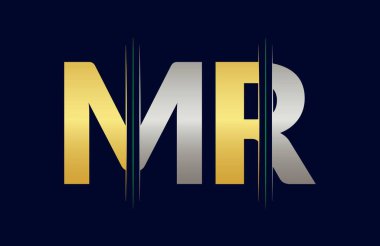 MR Harf Logo Şablonu Çizim Tasarımı.