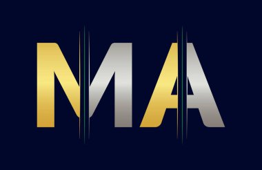 MA Harfi logo tasarım vektör şablonu.