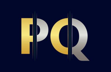 PQ Harfi Logo Şablonu Çizim Tasarımı.