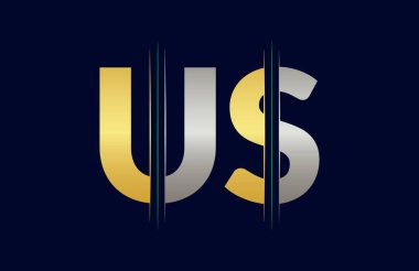 Çemberin içinde Amerikan harflerinin renkli logosu var. Vektör Logosu İllüstrasyonu.